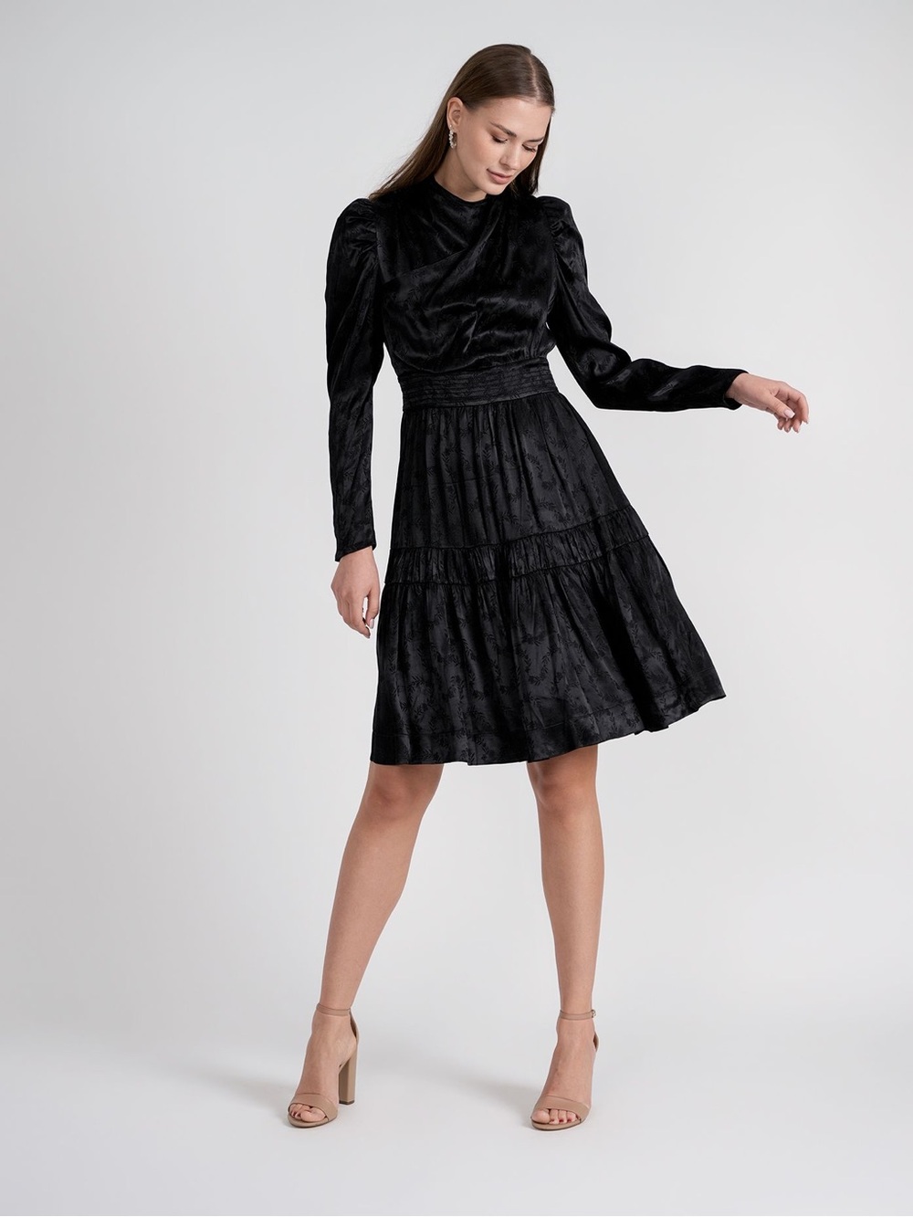 Bliss Rose Gold Satin Drape Dress